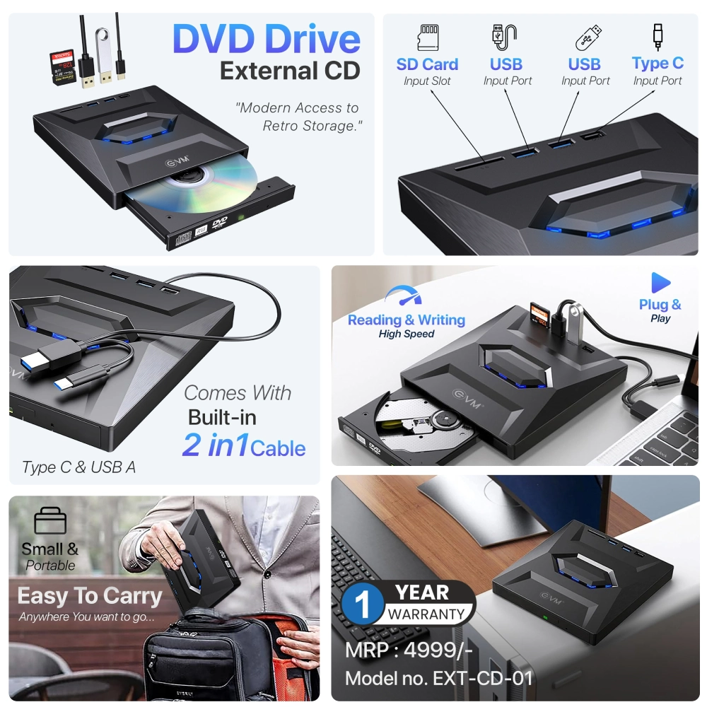 EVM External DVD Writer (EXT-CD-01) view 3